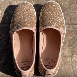 Kate Spade for Keds glitter slip ons Size 9 womens only worn a few times